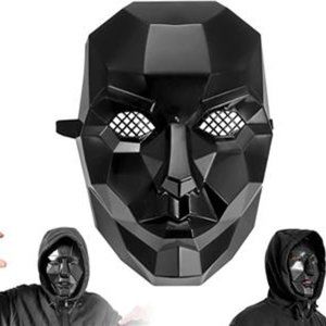 Halloween Black Mask Boss Cosplay Prop Face Cover Masquerade Squid Game …